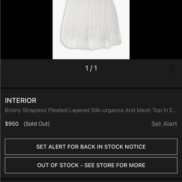 Interior Briony Strapless Pleated Layered Silk-organza Mesh Top Ecru - Picture 5 of 5